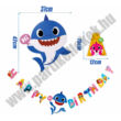 Baby Shark Happy Birthday banner - kék DIY
