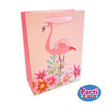 Flamingó ajándéktasak 18x23x10cm rózsaszín