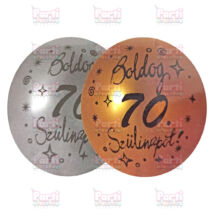 70-es születésnapi lufi arany-ezüst színben 30cm (5db)
