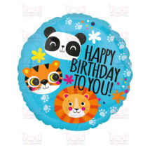 Happy birthday to you állatos fólia lufi 45cm
