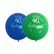 40-es számos, konfettis színes lufi, 30cm vegyes (5db)