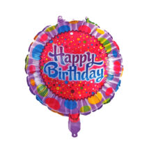 Happy Birthday színes pöttyös szülinapi fólia lufi 45cm