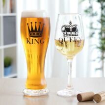 King and Queen boros és sörös pohár szett