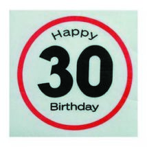 Happy Birthday 30-as Sebességkorlátozó Szülinapi Parti Szalvéta - 33 x 33 cm, 20 db-os