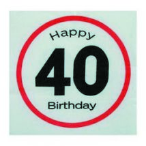 Happy Birthday 40-es Sebességkorlátozó Szülinapi Parti Szalvéta - 33 x 33 cm, 20 db-os