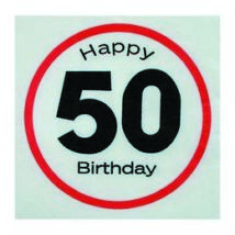 Happy Birthday 50-es Sebességkorlátozó Szülinapi Parti Szalvéta - 33 x 33 cm, 20 db-os