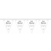 Just Married Feliratú Esküvői Zászlófüzér - 10 m