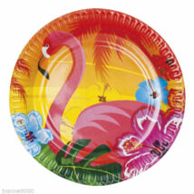 Flamingó Hawaii Mintás Party Tányér - 23 cm, 6 db-os