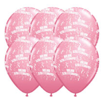 11 inch-es Boldog Születésnapot Rózsaszín - Rose Lufi (6 db/csomag)