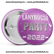 Lánybúcsú Party 2022 kitűző lila