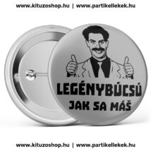 Borat mintás és Jak Sa Máš feliratos legénybúcsú kitűző