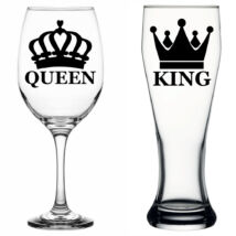 King and Queen boros és sörös pohár szett DELUXE