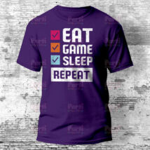 Eat Game Sleep Repeat gamer póló lila színben