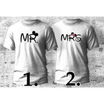 MRS és MR feliratos páros póló mind két fele, több színben