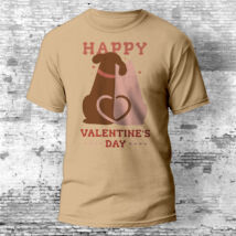 Happy Valentine's Day cicás-kutyás póló több színben