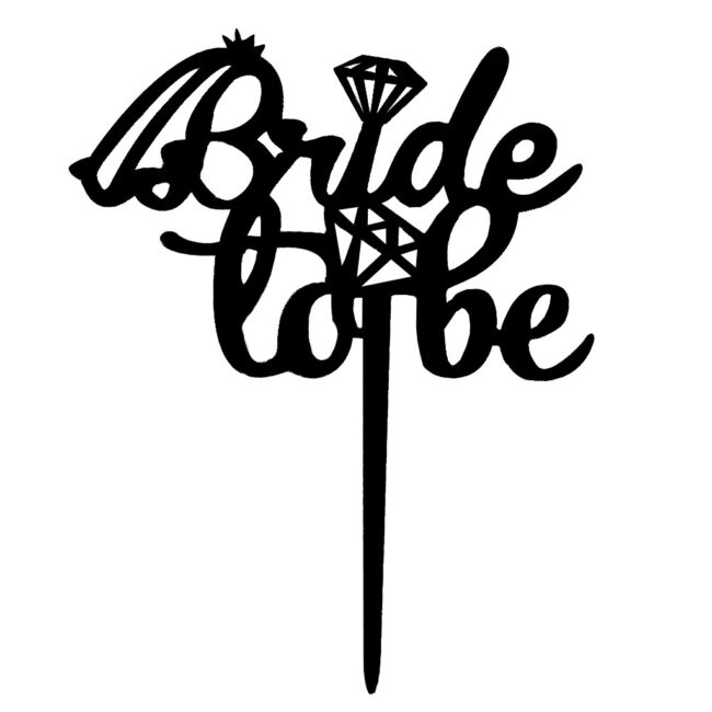 Fekete Bride To Be tortabeszúró lánybúcsúra