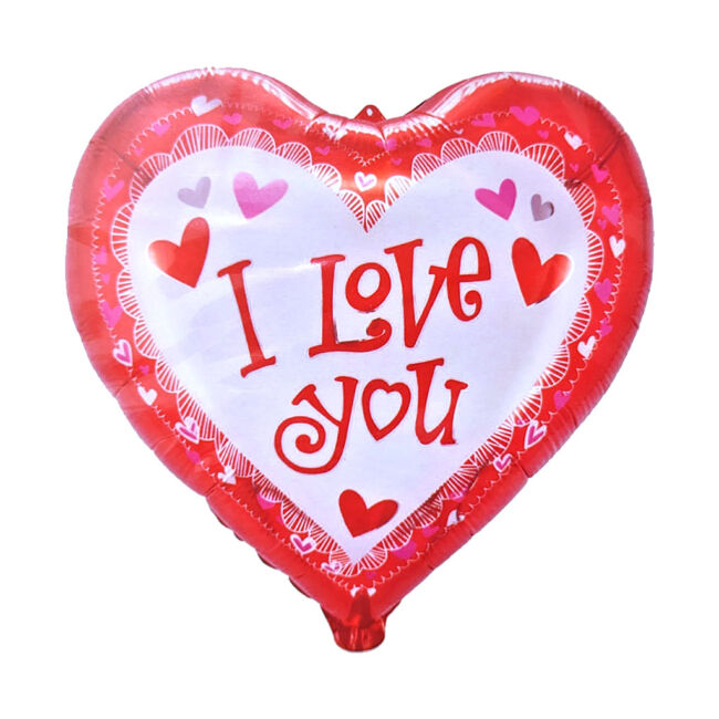 Szív alakú I Love you szívecskés fólia Lufi 45cm