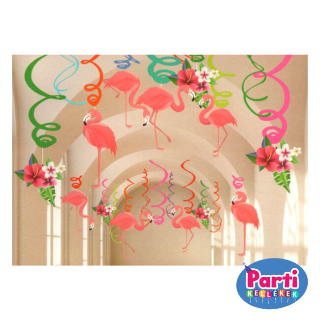 Flamingó függő dekoráció DIY 12+4+2db-os