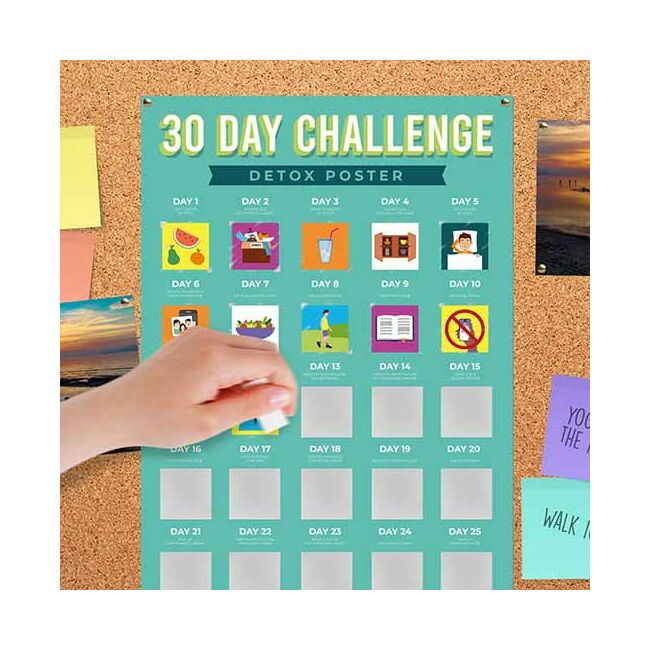 30 napos tisztító, méregtelenítő kihívás kaparós poszter