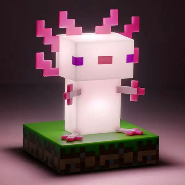Minecraft Axolotl 3D ikon hangulatvilágítás