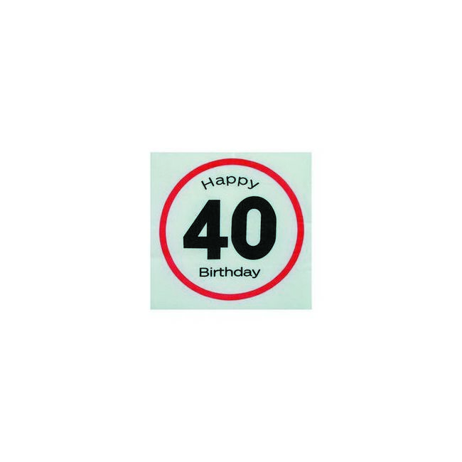 Happy Birthday 40-es Sebességkorlátozó Szülinapi Parti Szalvéta - 33 x 33 cm, 20 db-os