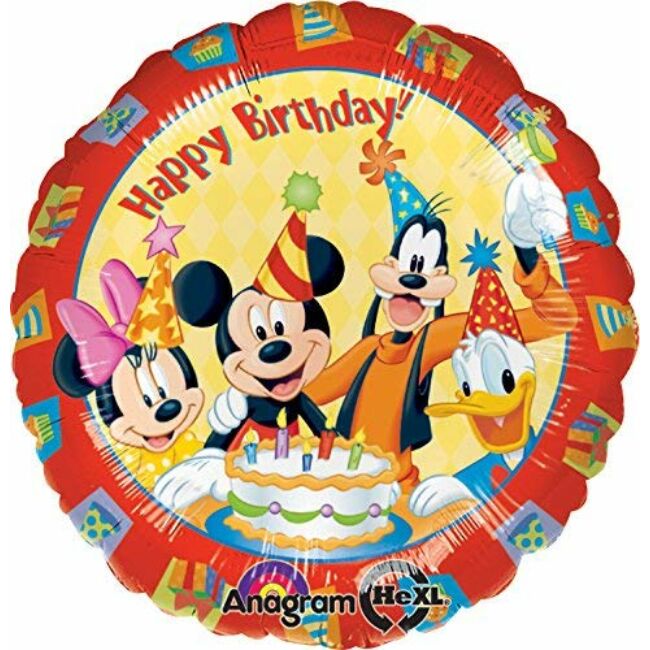 18 inch-es Mickey &amp; Friends Happy Birthday - Mikiegeres Szülinapi Fólia Lufi