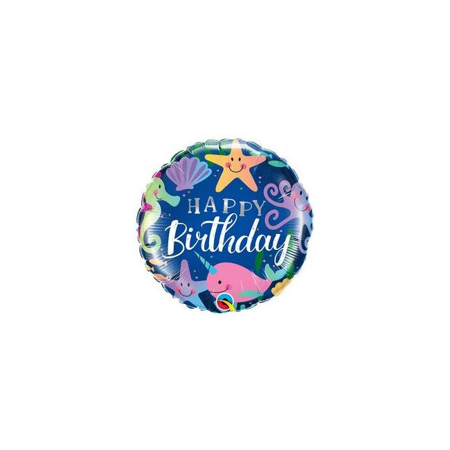 18 inch-es Tengeri Állatok - Fun Under The Sea Happy Birthday Szülinapi Fólia Lufi