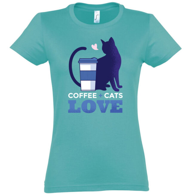 Coffee Cat cicás kávés póló több színben