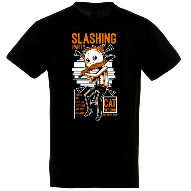 Slashing Cat fekete póló