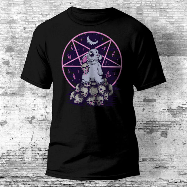Sátánista Nyuszi Halloween póló több színben