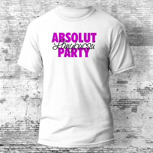Absolut lánybúcsú party feliratos póló több színben.