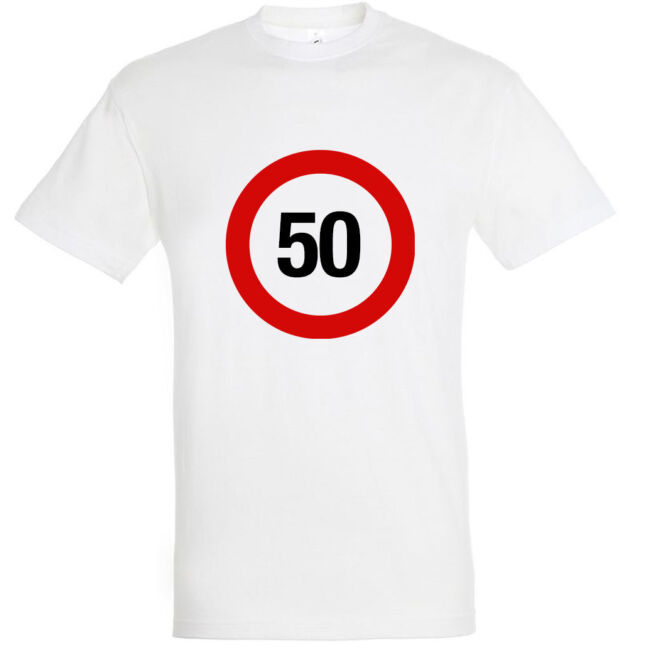 Sebességkorlátozó 50. születésnapi póló