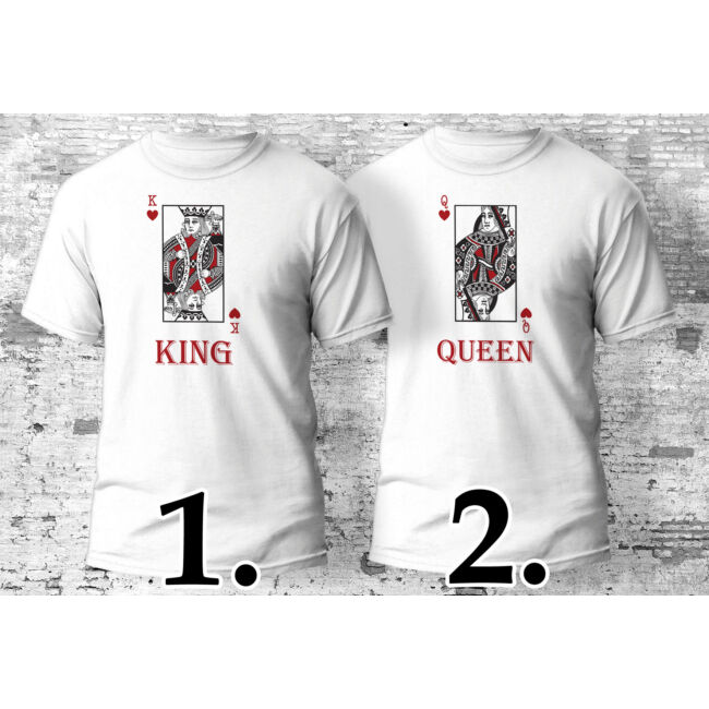Király és királynő mintás páros póló, több színben. 