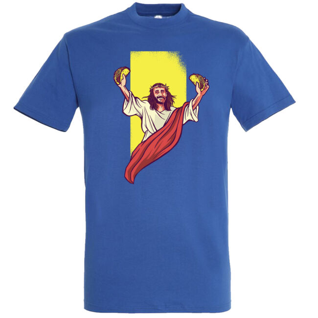 Jézus és a Taco mintás vallásos póló