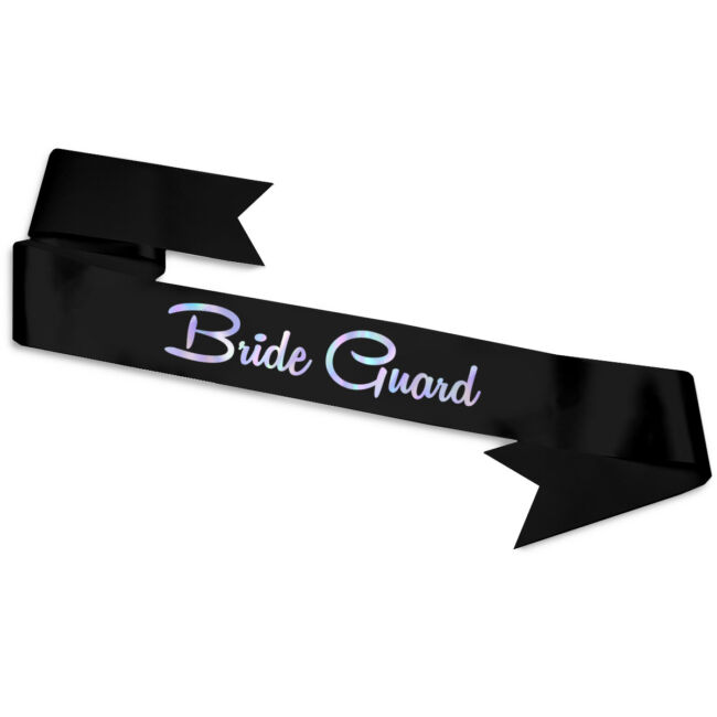 Bride Guard vállszalag fekete színben, hologramos szöveggel